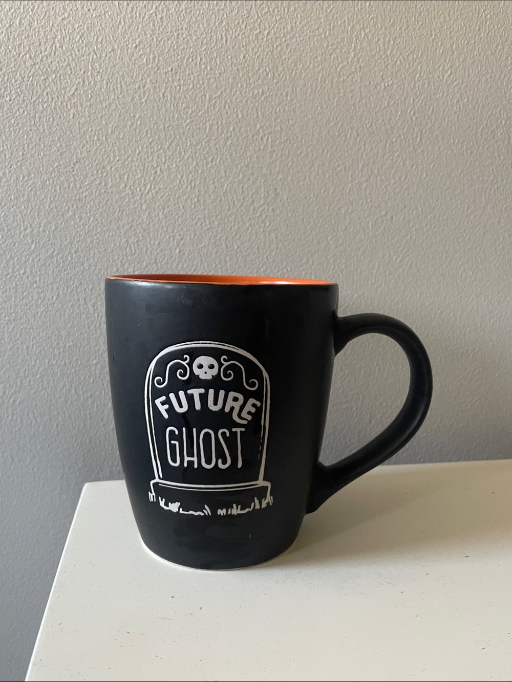 Halloween Black and Orange 16 OZ "future ghost" large spooky fall mug